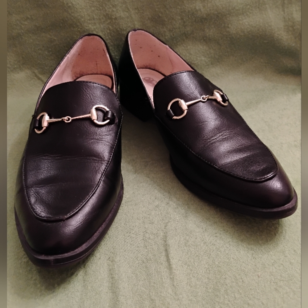 Dunion - Black Loafer's with Gold Buckle Size 8.5M